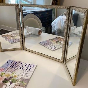 Tri Fold Vintage Mirror